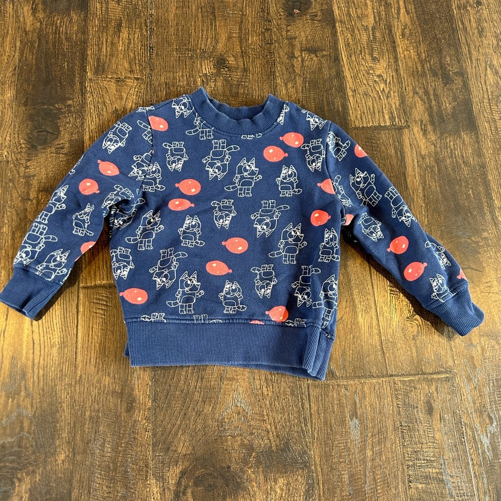 Hanna Andersson Bluey Navy and Red Graphic Sweatshirt